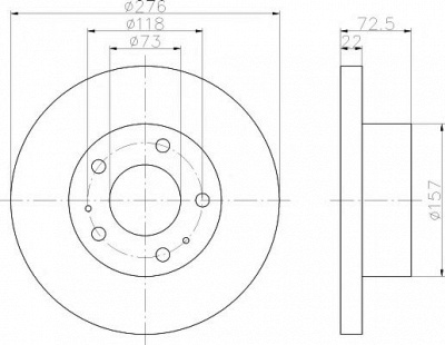 HELLA PAGID 8dd355107401 -  Тормозной диск
